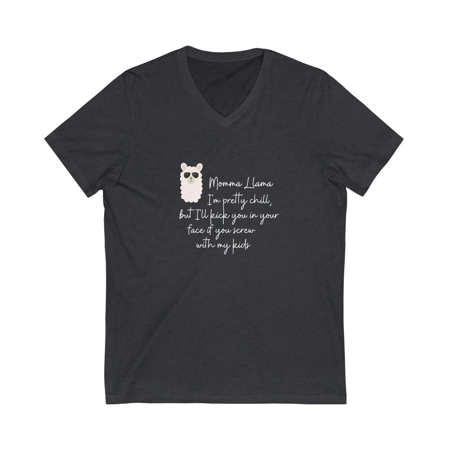 Momma Llama Jersey Short Sleeve V-Neck Tee - Extended sizes - Choice of colors