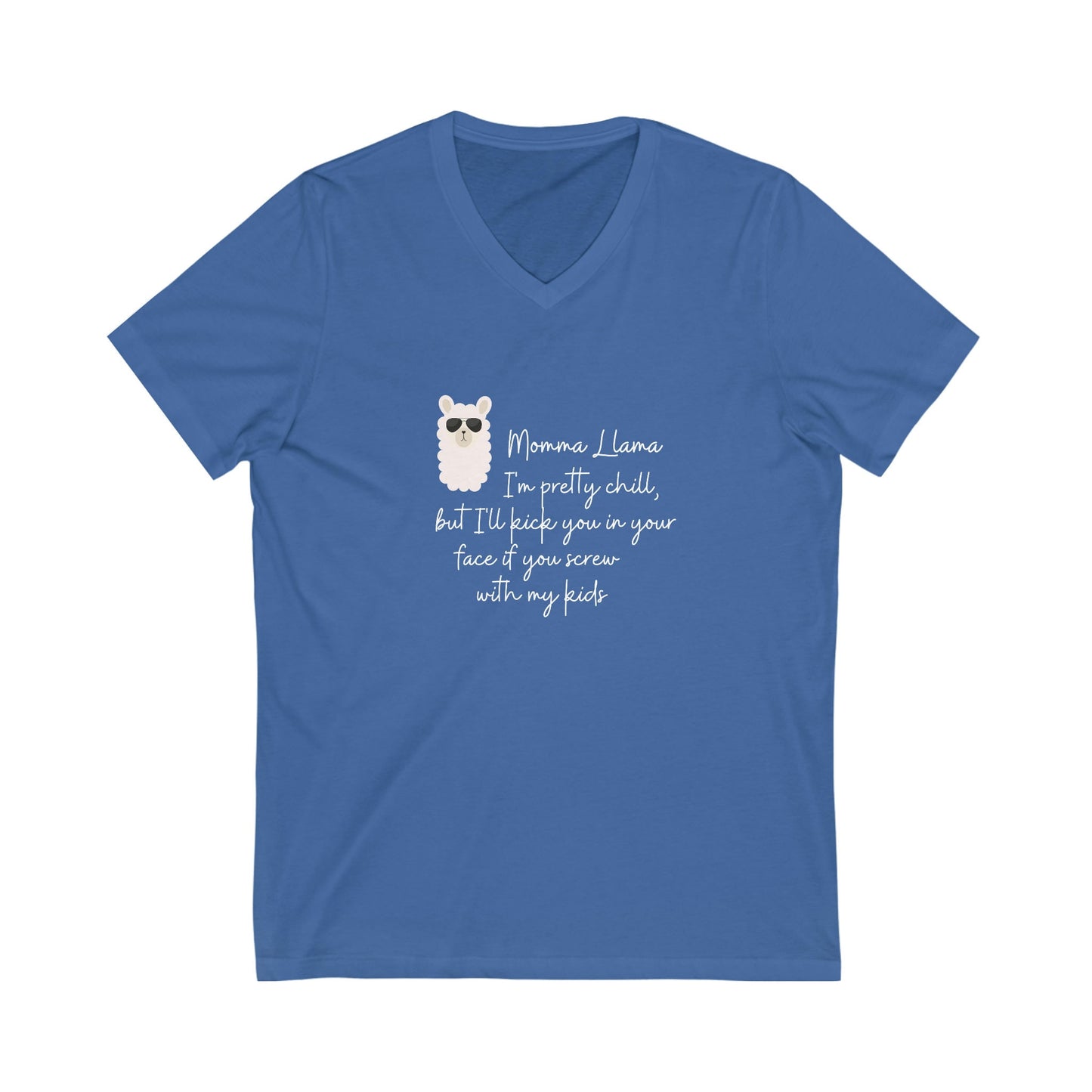 Momma Llama Jersey Short Sleeve V-Neck Tee - Extended sizes - Choice of colors