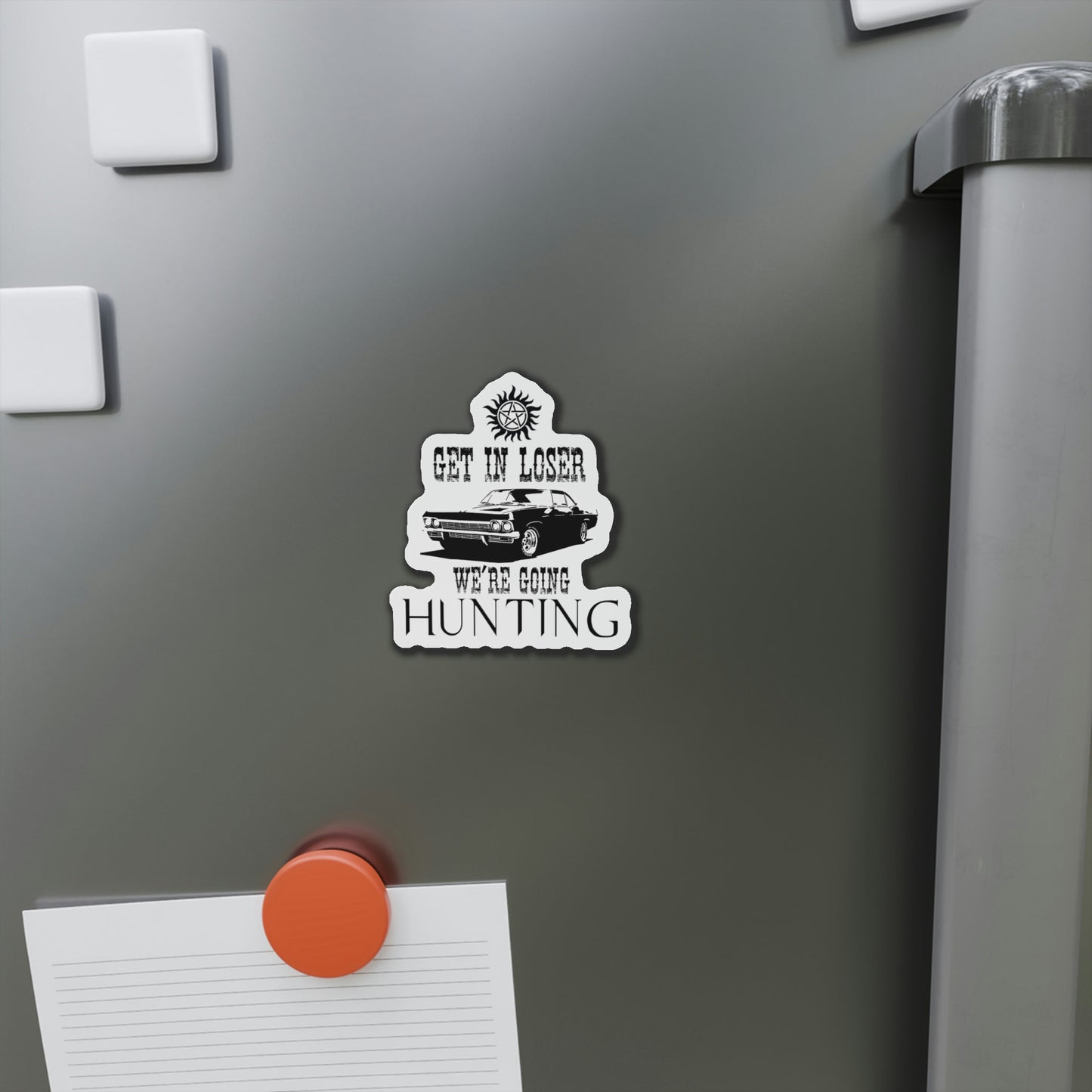 Supernatural Going Hunting Magnet Sticker, Funny Glossy or Matte Sticker, Quote Magnets Sticker, Car Magnet Sticker