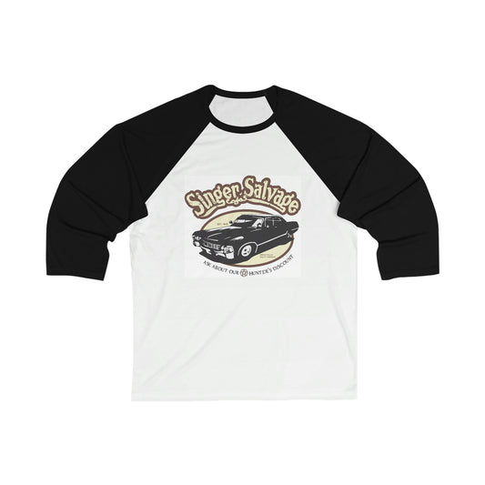 Singer Salvage Canvas Shirt, Unisex 3/4 Sleeve Baseball T-Shirt, Plain Raglan Shirts with Colored Sleeves, Unique T-Shirt, Super-Soft Shirt