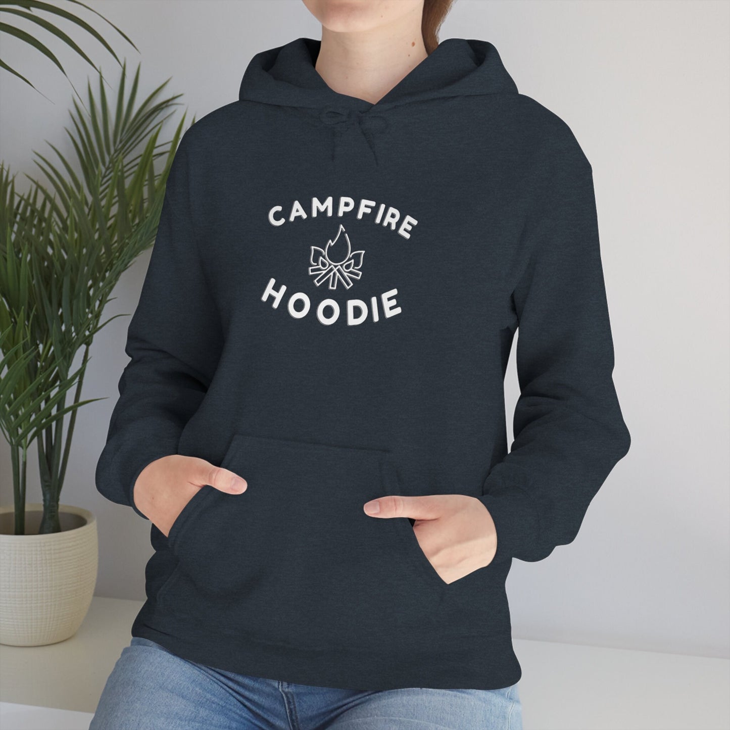 Campfire Hoodie, heavy blend sweatshirt, nature lover sweater, Outdoor Adventure hoody, vacation gift, camping gift