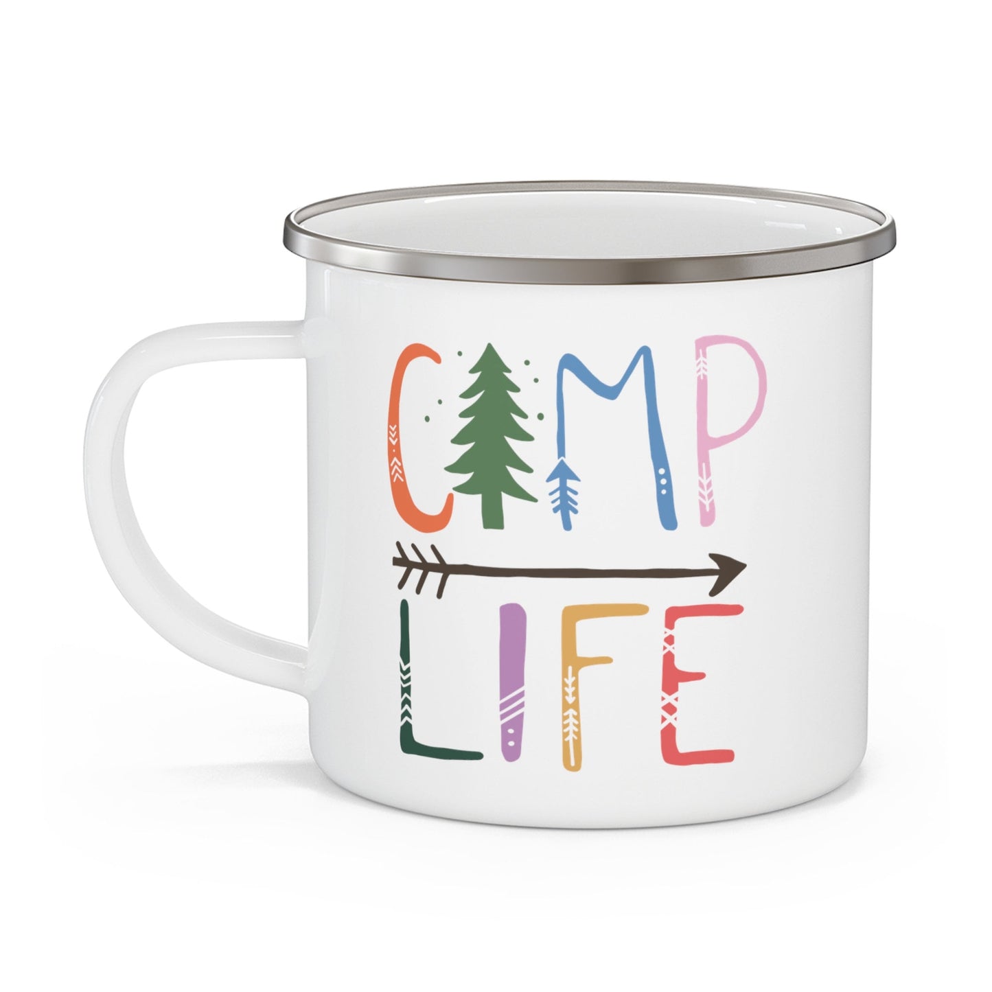 Camp Life Enamel Camping Mug, stainless steel mug, camping gift, hiking mug, nature lover mug