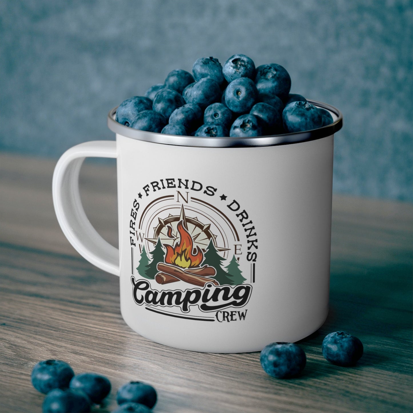 Camping Crew Enamel Camping Mug, 12 oz stainless steel mug, funny camping mug, cute outdoor lovers mug