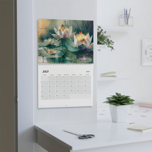 Beautiful Watercolor Birth Month Flowers 2024 Calendar, Mother's Day, Wall Calendar, Teacher Gift