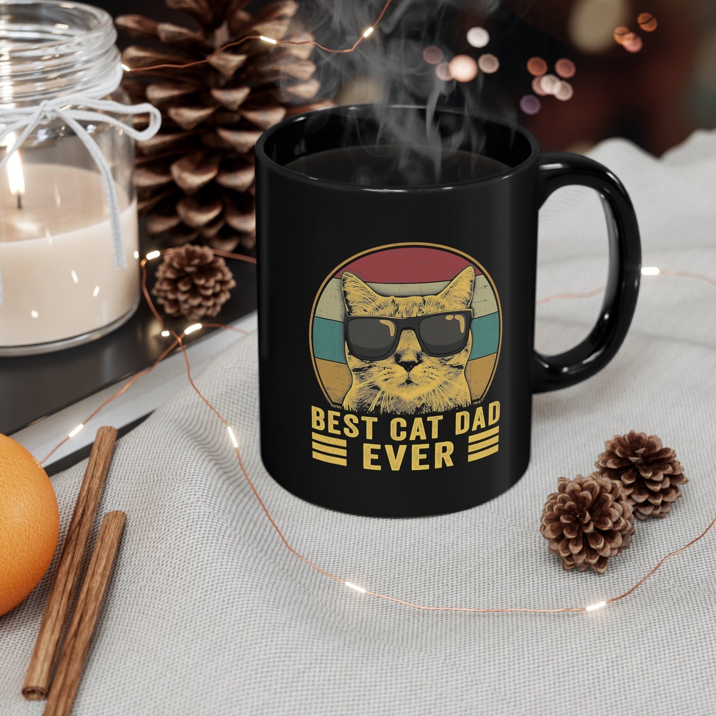 Funny Best Cat Dad 11 ounce mug, Father's Day gift, celebrate dad, Cat lover Mug, animal lover mug
