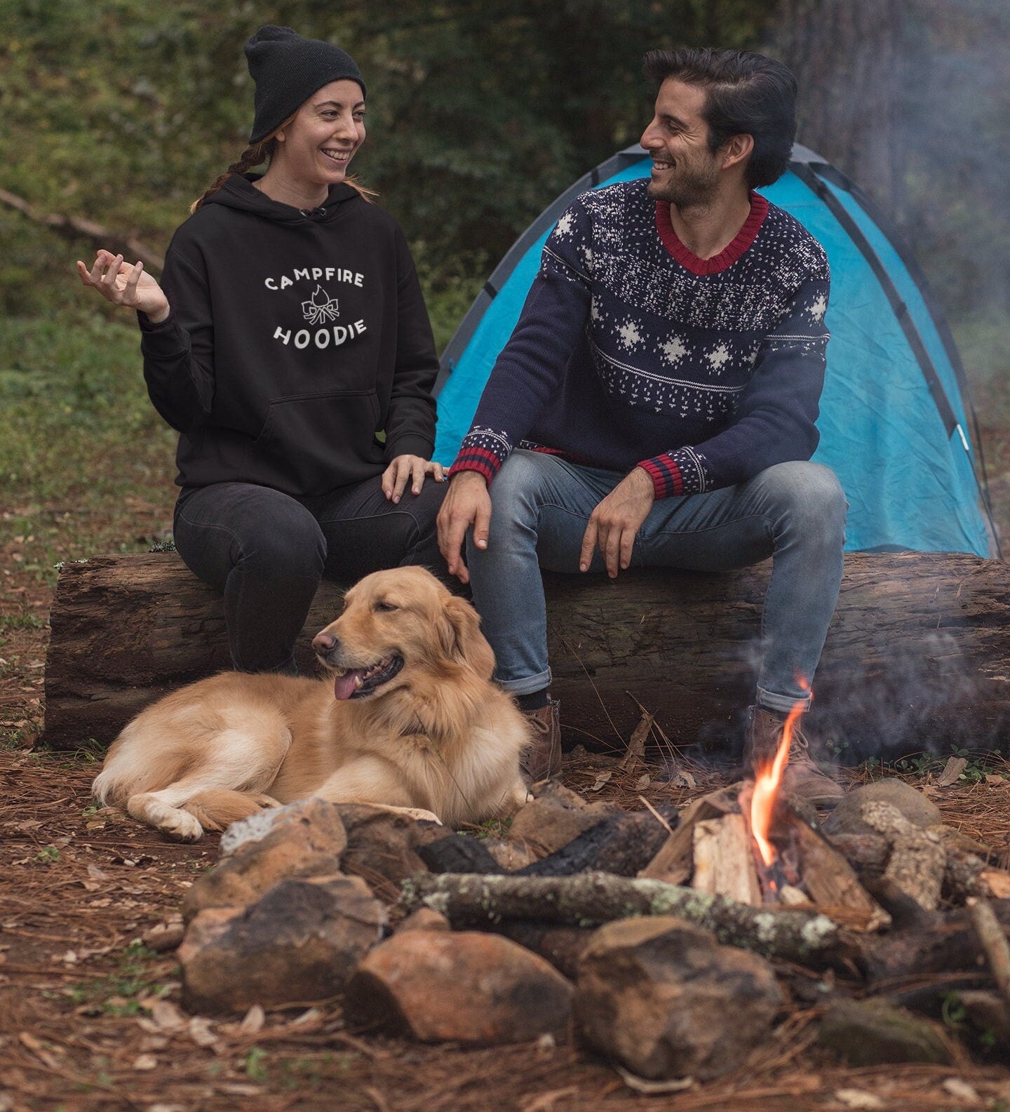 Campfire Hoodie, heavy blend sweatshirt, nature lover sweater, Outdoor Adventure hoody, vacation gift, camping gift