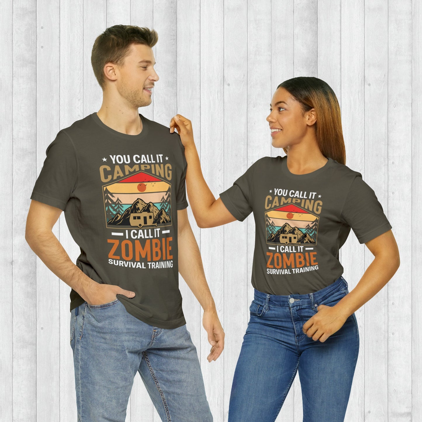 Funny Camping Tshirt, Zombie Survival Training T-Shirt, Adventure Shirt , Camping Shirts, Mountain Tee, Hiker Shirts, Nature Lover Shirt