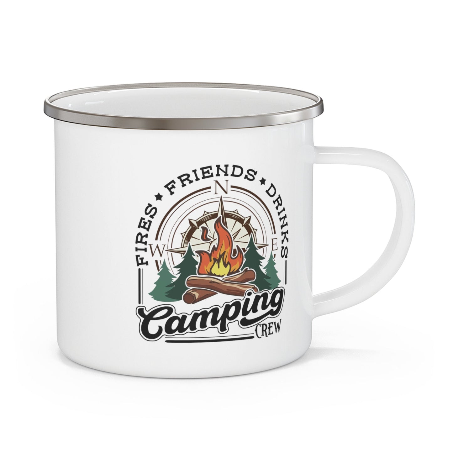 Camping Crew Enamel Camping Mug, 12 oz stainless steel mug, funny camping mug, cute outdoor lovers mug