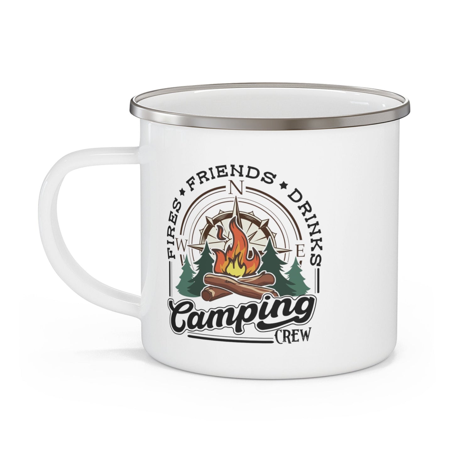 Camping Crew Enamel Camping Mug, 12 oz stainless steel mug, funny camping mug, cute outdoor lovers mug