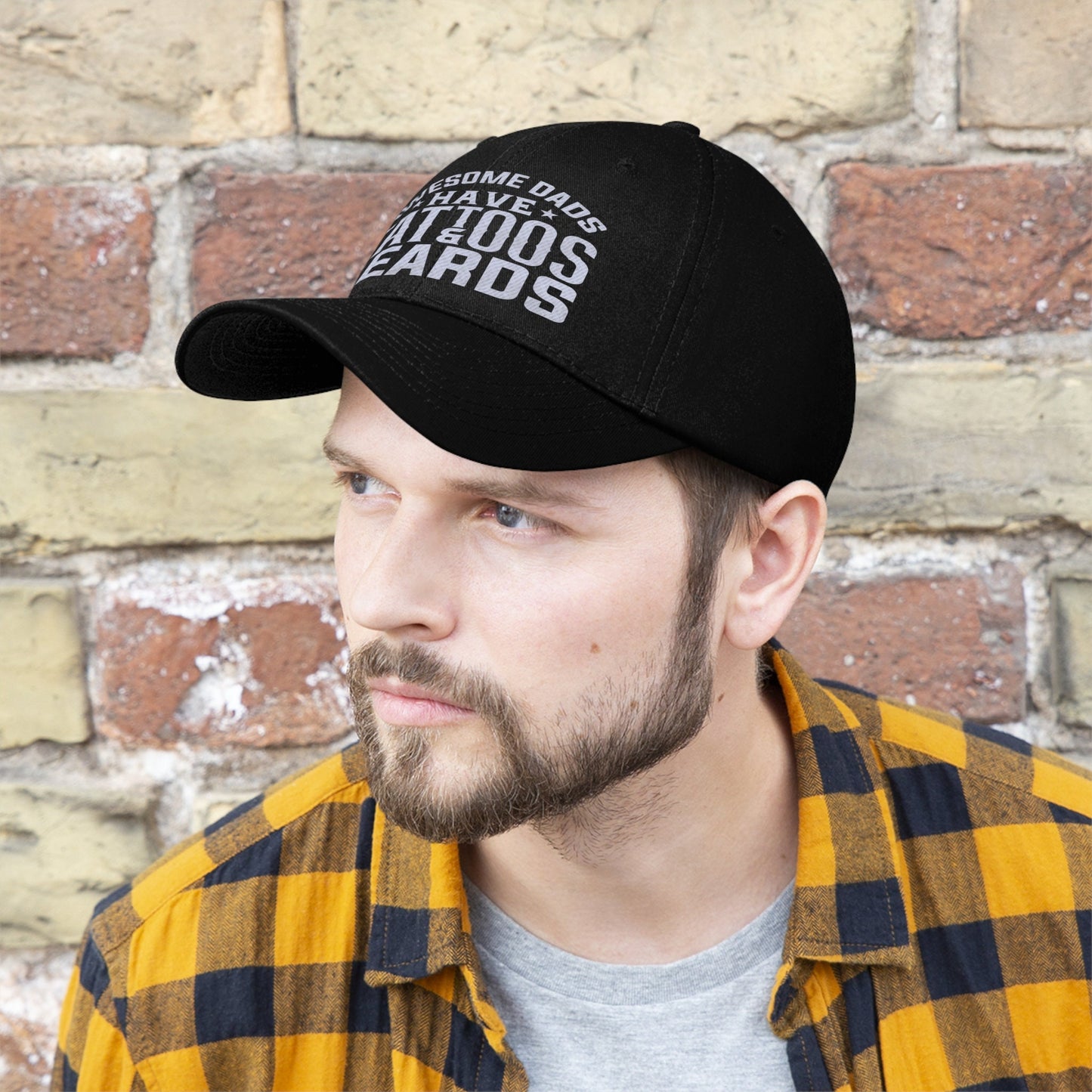 Awesome Dads Embroidered Twill Hat, Tattoos & Beards cap, Gift for him, Father's day gift