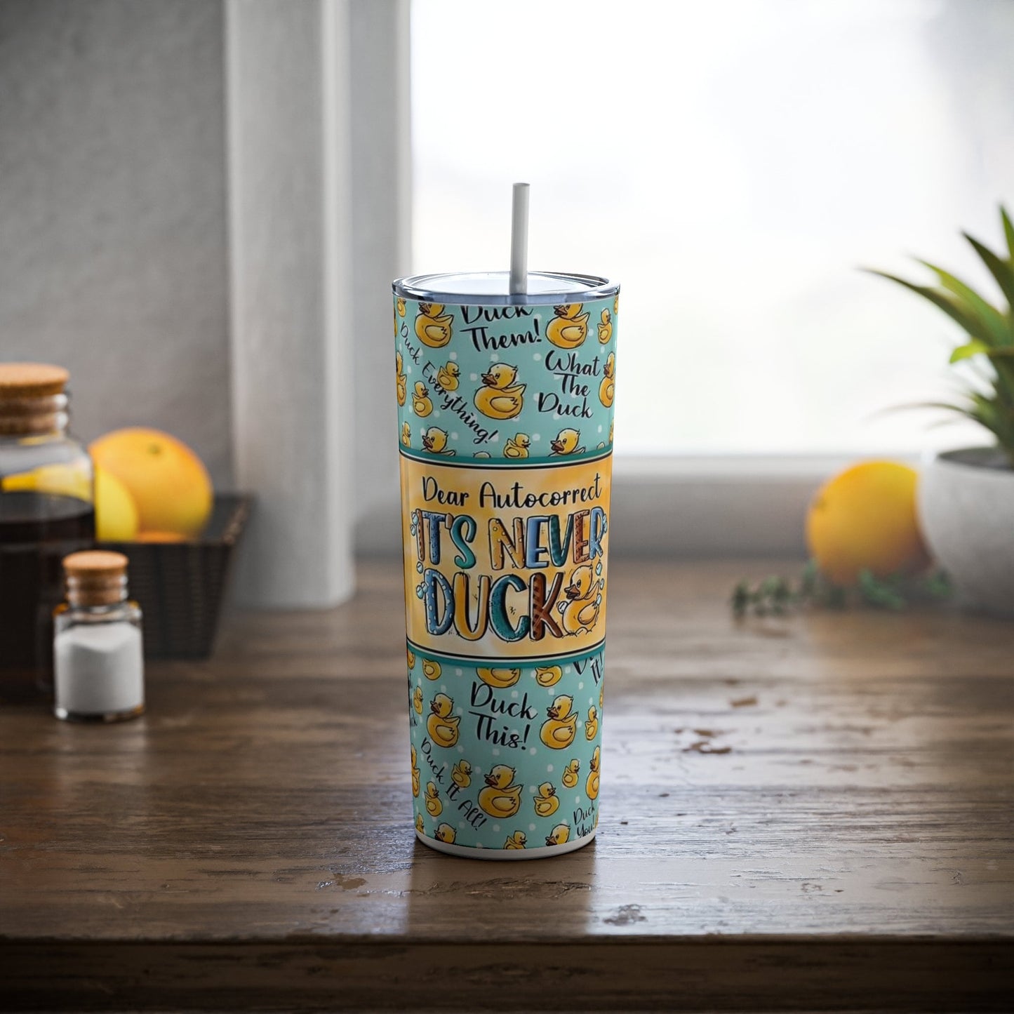 Reusable It's Never Duck Tumbler, 20oz stainless steel, Funny Autocorrect Tumbler, Gift for her, Gift for him, Office Humor, Iced Coffee