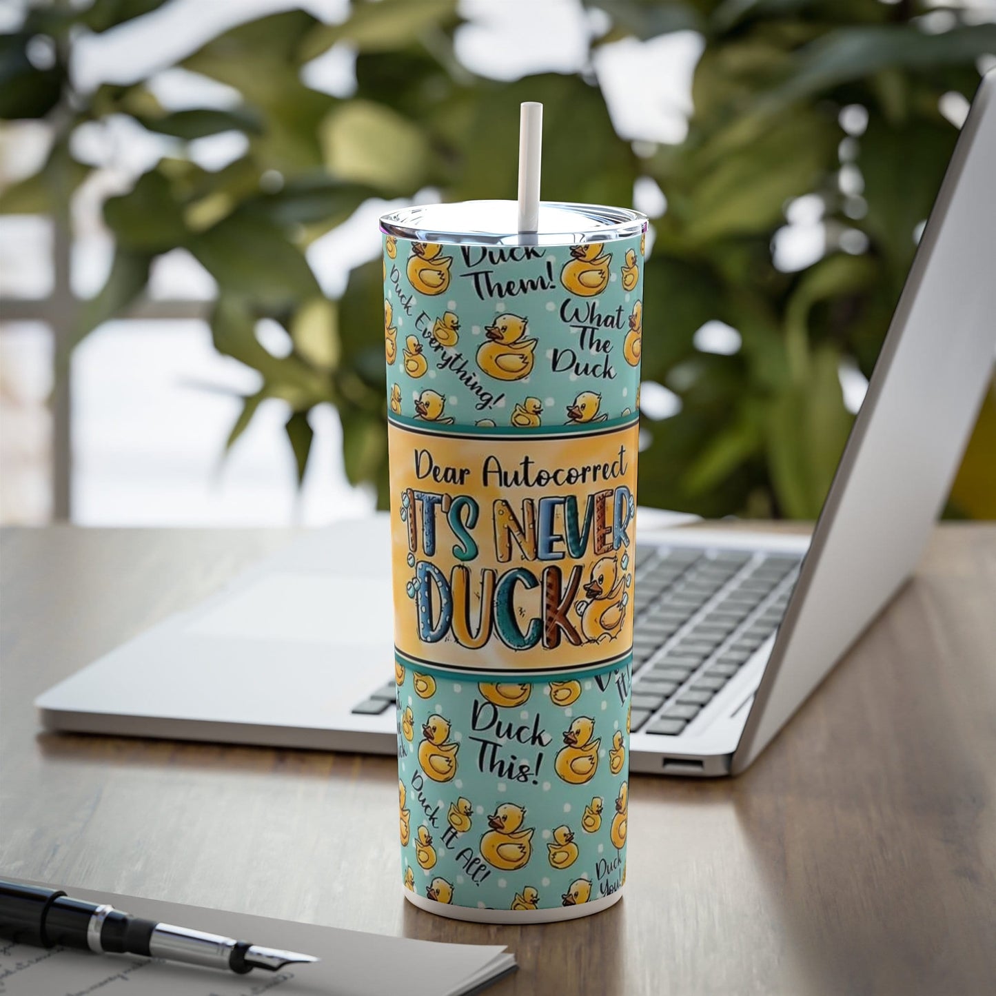 Reusable It's Never Duck Tumbler, 20oz stainless steel, Funny Autocorrect Tumbler, Gift for her, Gift for him, Office Humor, Iced Coffee