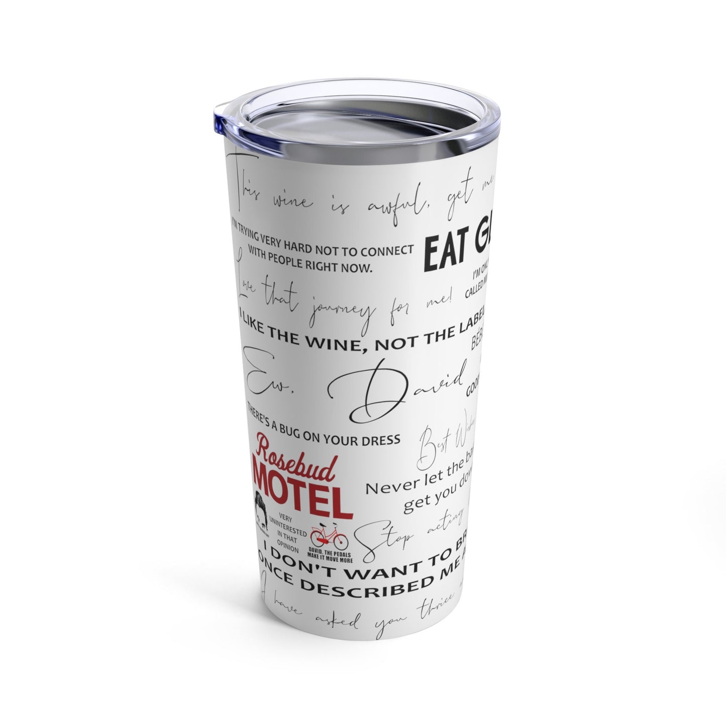 Reusable Schitts Creek Tumbler, David Rose Skinny Steel Tumbler with lid, Schitts Creek Quotes Tumbler, eco friendly tumbler, best seller