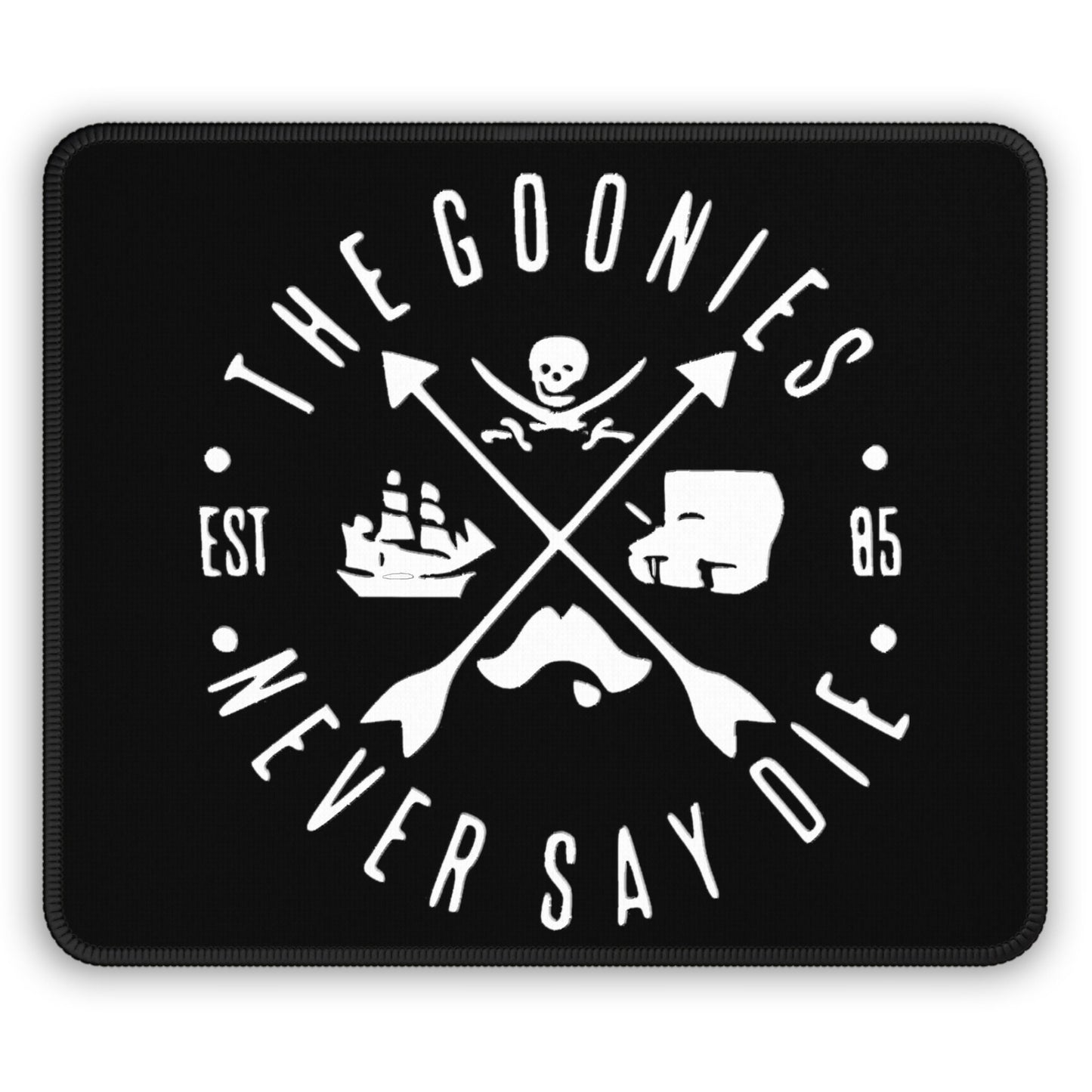 The Goonies "Never say Die" mousepad, Gen X fan favorite, Classic Movie Design, gift for her, gift for him, office gift, nostalgic 1980s