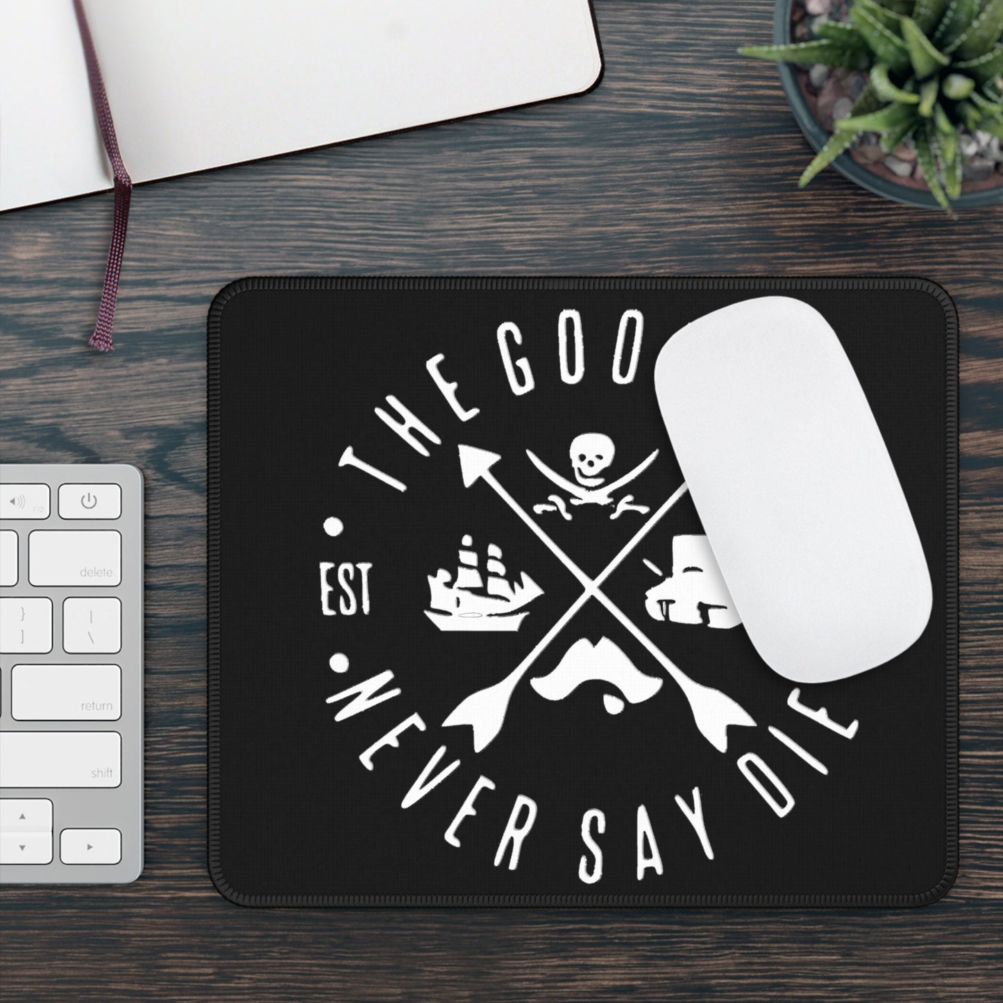 The Goonies "Never say Die" mousepad, Gen X fan favorite, Classic Movie Design, gift for her, gift for him, office gift, nostalgic 1980s