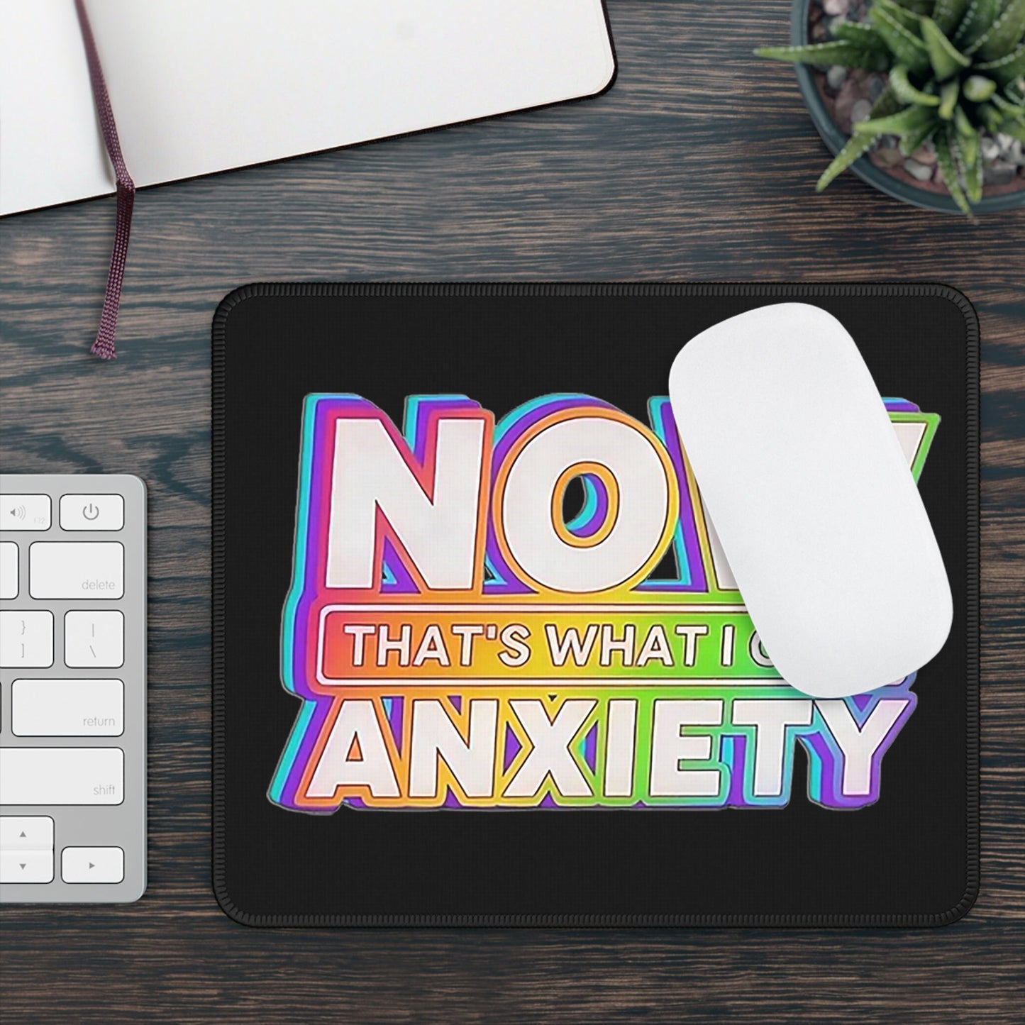 Funny "Now that's what I call Anxiety" mouse pad, retro vibe design, mental health matters, gift for him, gift for her, office gift