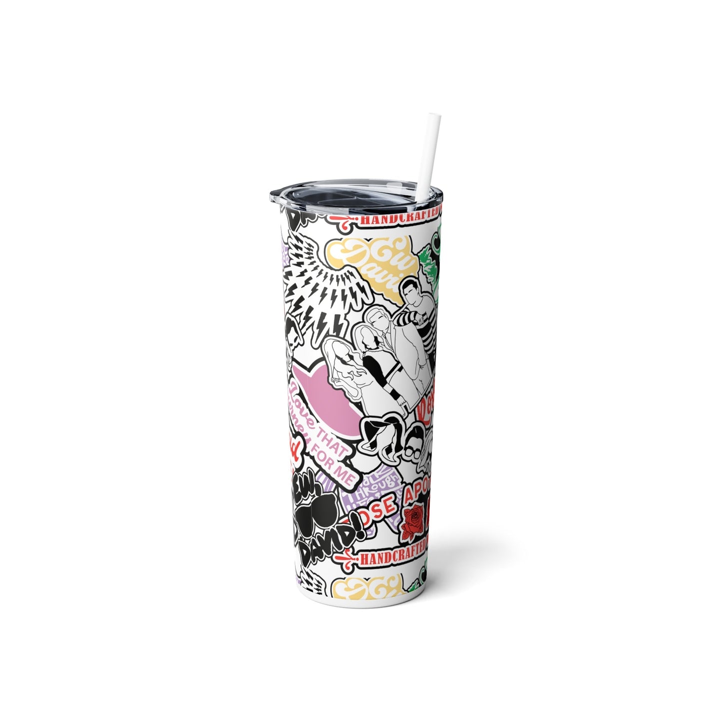 Reusable Schitts Creek sticker graffiti Tumbler, David Rose, Alexis Rose, Ew David, 20oz stainless steel, Gift for him, Gift for her