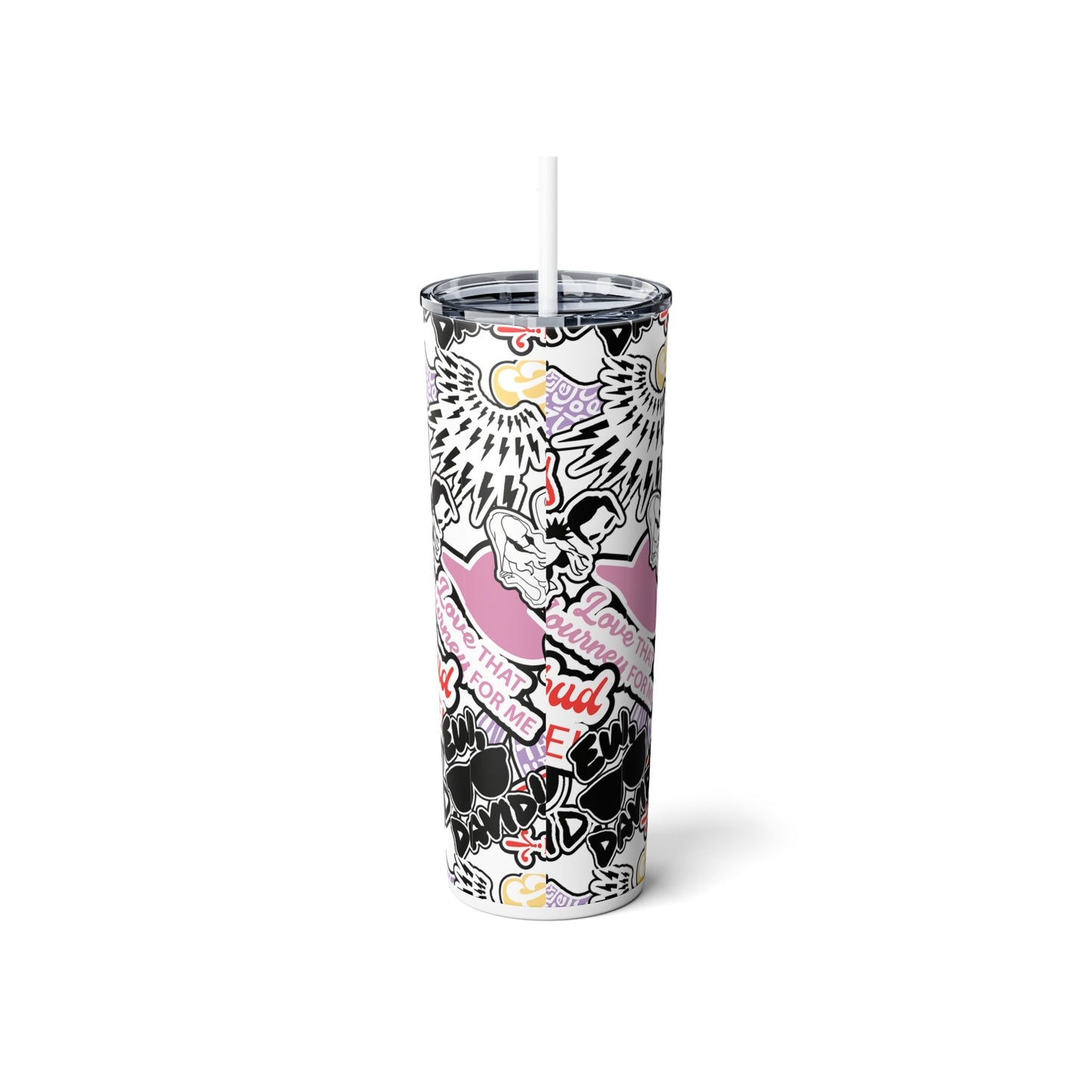 Reusable Schitts Creek sticker graffiti Tumbler, David Rose, Alexis Rose, Ew David, 20oz stainless steel, Gift for him, Gift for her