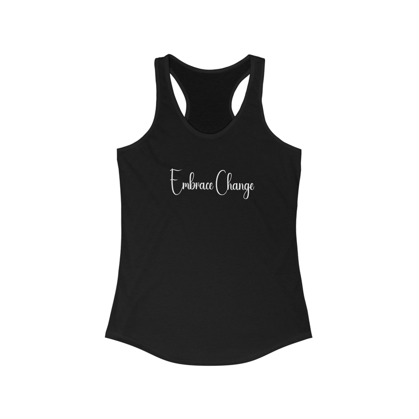 Aesthetic "embrace change" racerback tank, minimalist design, Summer must have, warm weather top, athletic gear, conversation starter