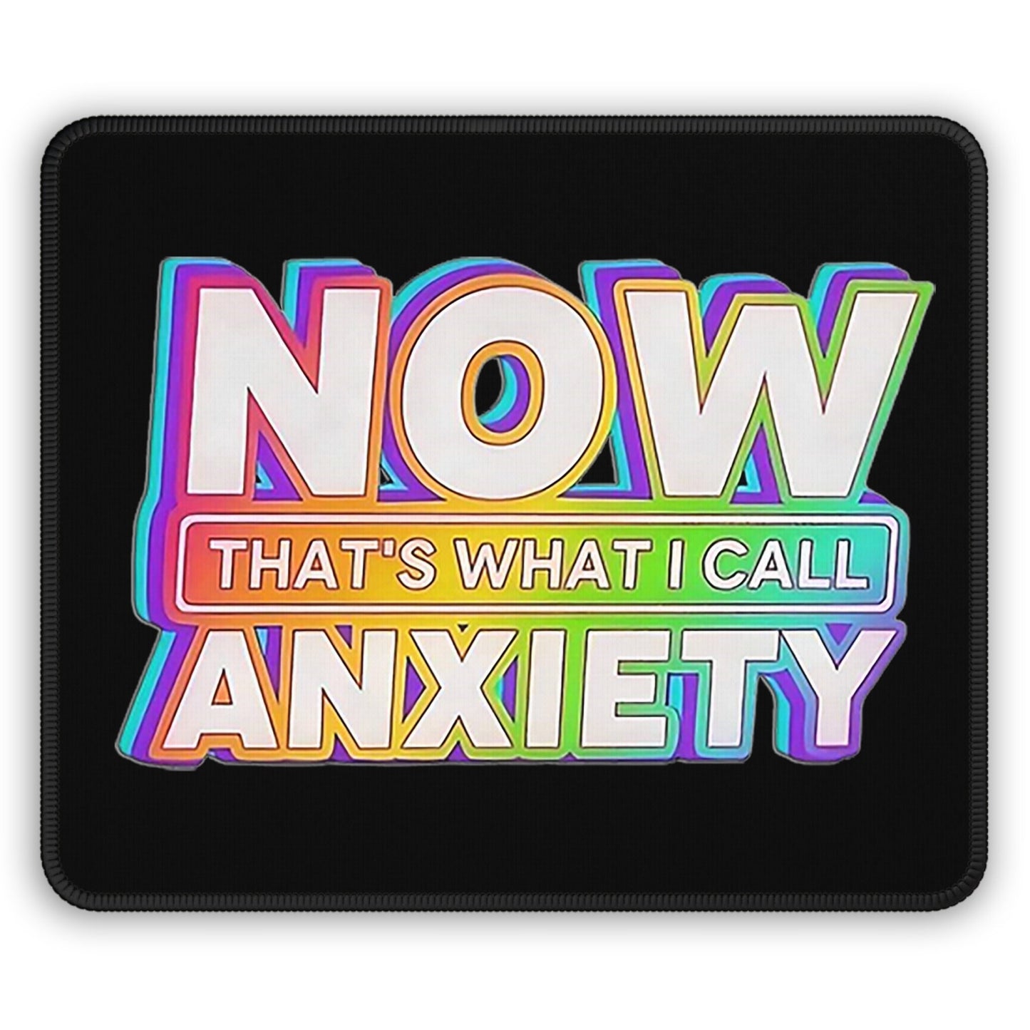 Funny "Now that's what I call Anxiety" mouse pad, retro vibe design, mental health matters, gift for him, gift for her, office gift