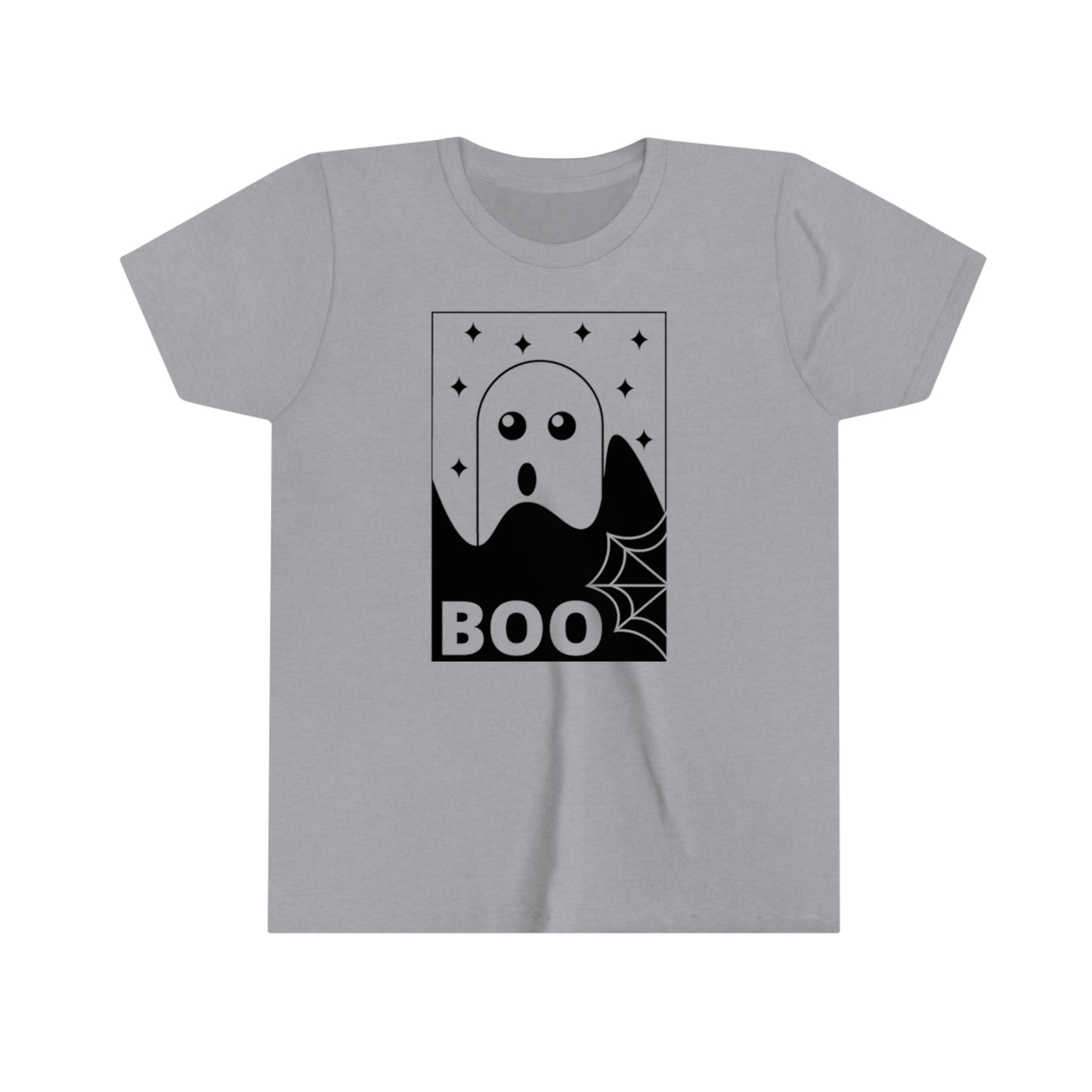 Retro aesthetic "Boo" Youth Halloween Tee, October 31 youth t-shirt, Trick or Treat Tshirt for boys and girls, Halloween  costume accessory