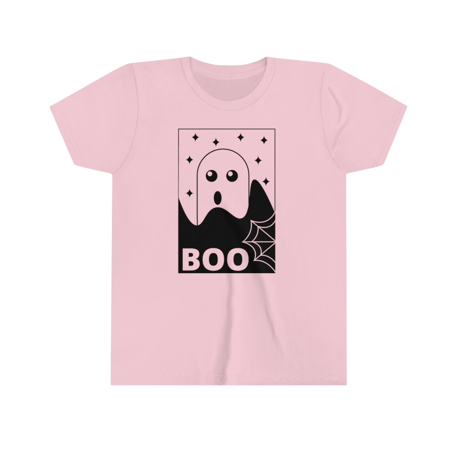 Retro aesthetic "Boo" Youth Halloween Tee, October 31 youth t-shirt, Trick or Treat Tshirt for boys and girls, Halloween  costume accessory