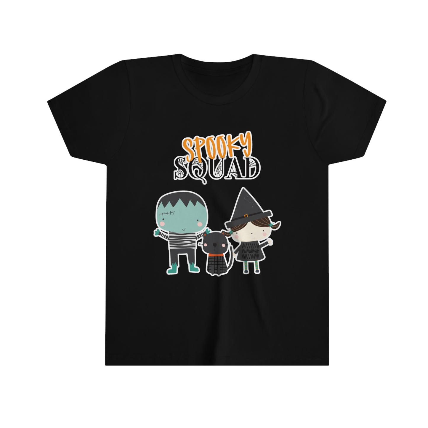 Cute "Spooky Squad" youth t-shirt, Halloween costume tee for kids, Matching costume tee, Trick or Treat squad youth t-shirt