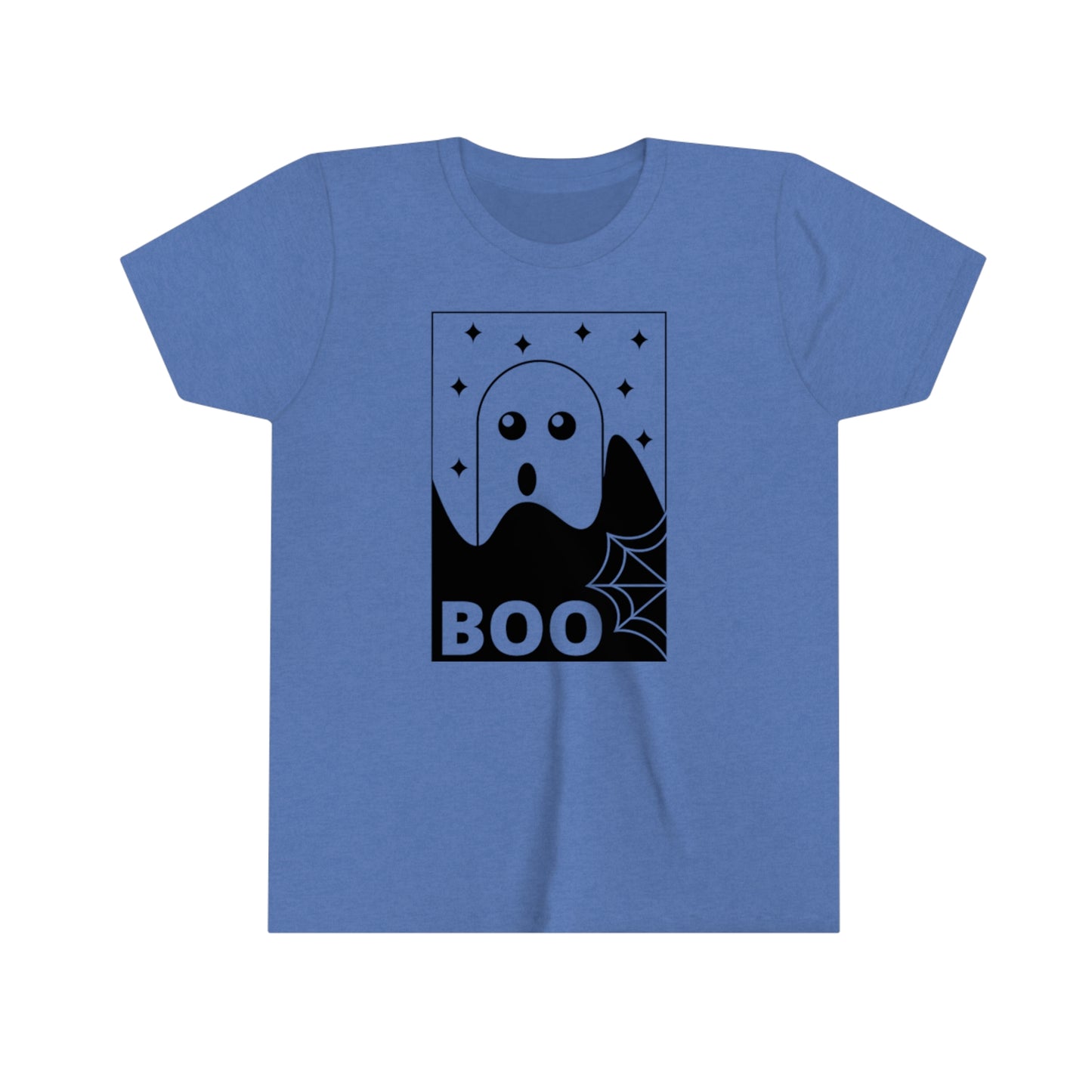 Retro aesthetic "Boo" Youth Halloween Tee, October 31 youth t-shirt, Trick or Treat Tshirt for boys and girls, Halloween  costume accessory