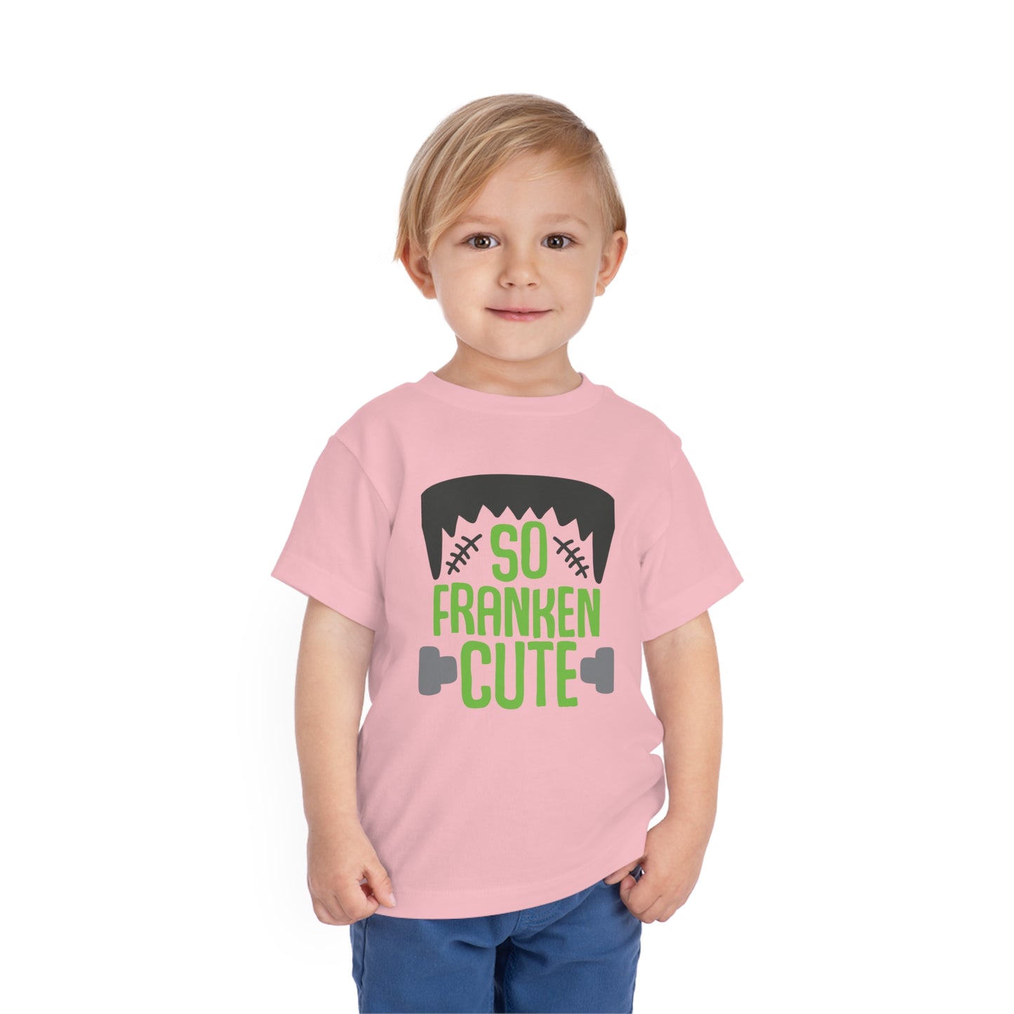 Adorable "So Franken Cute" toddler tee, Halloween costume for toddler boys and girls, October 31st, Fall toddler t-shirt, cute monster tee