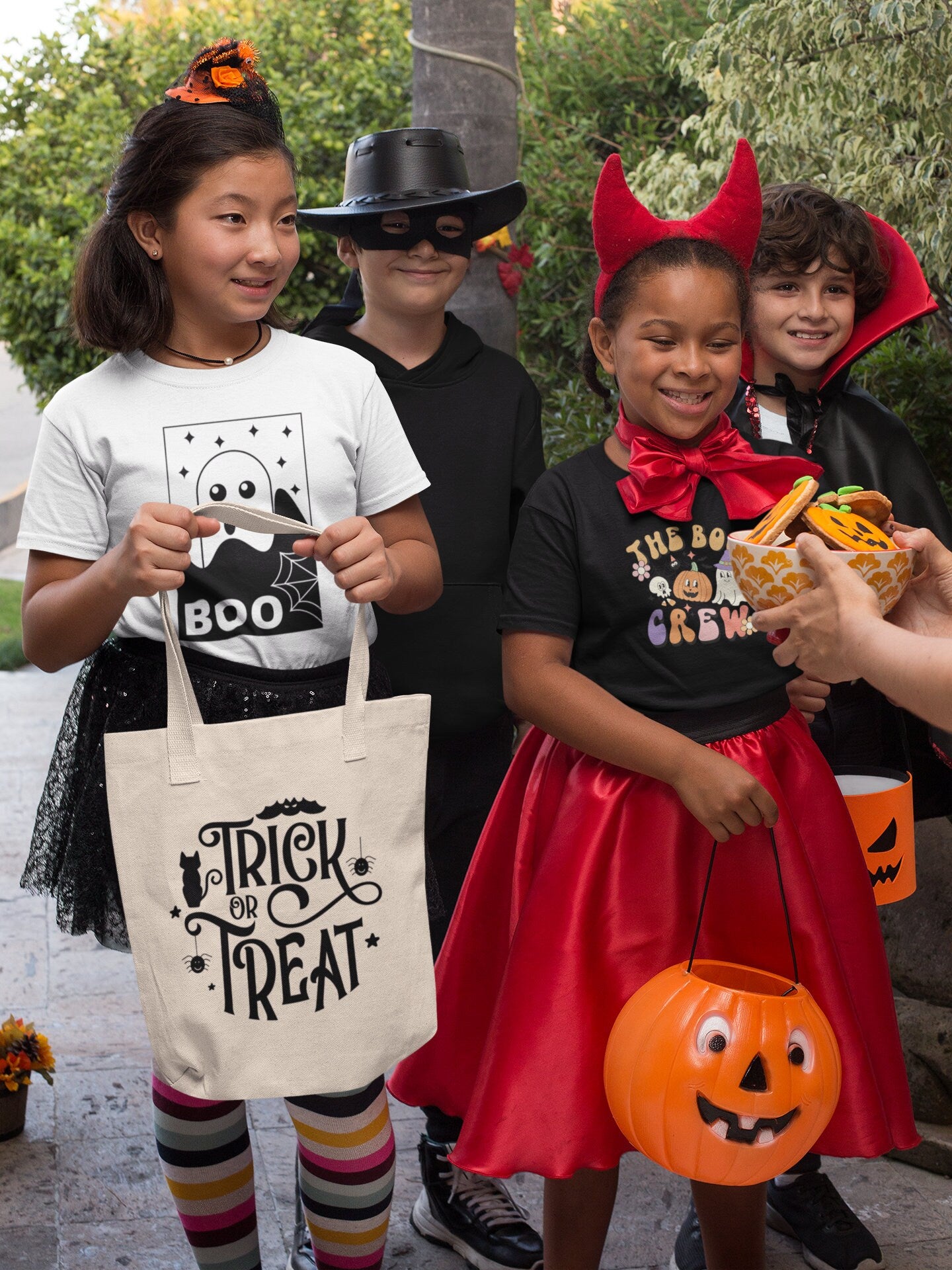 Retro aesthetic "Boo" Youth Halloween Tee, October 31 youth t-shirt, Trick or Treat Tshirt for boys and girls, Halloween  costume accessory