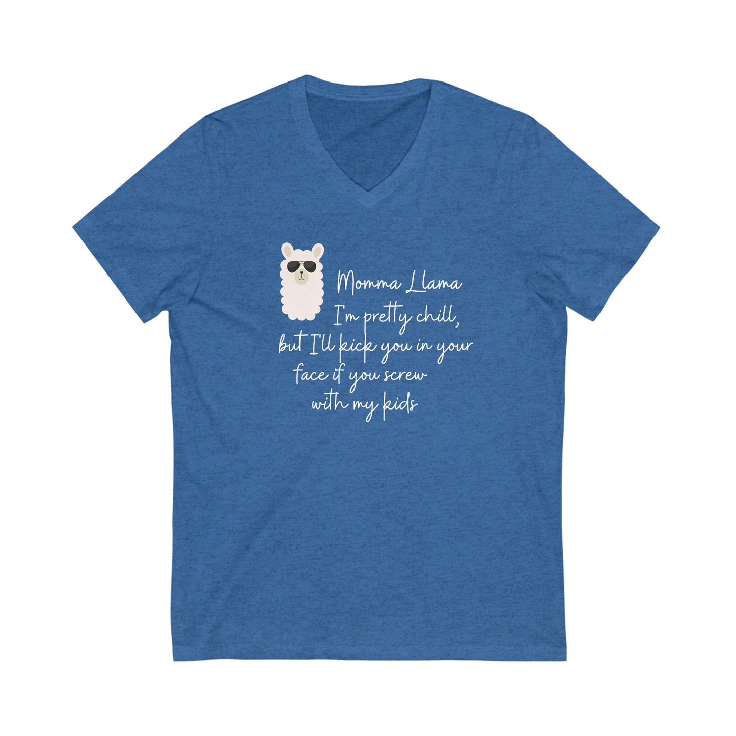 Momma Llama Jersey Short Sleeve V-Neck Tee - Extended sizes - Choice of colors