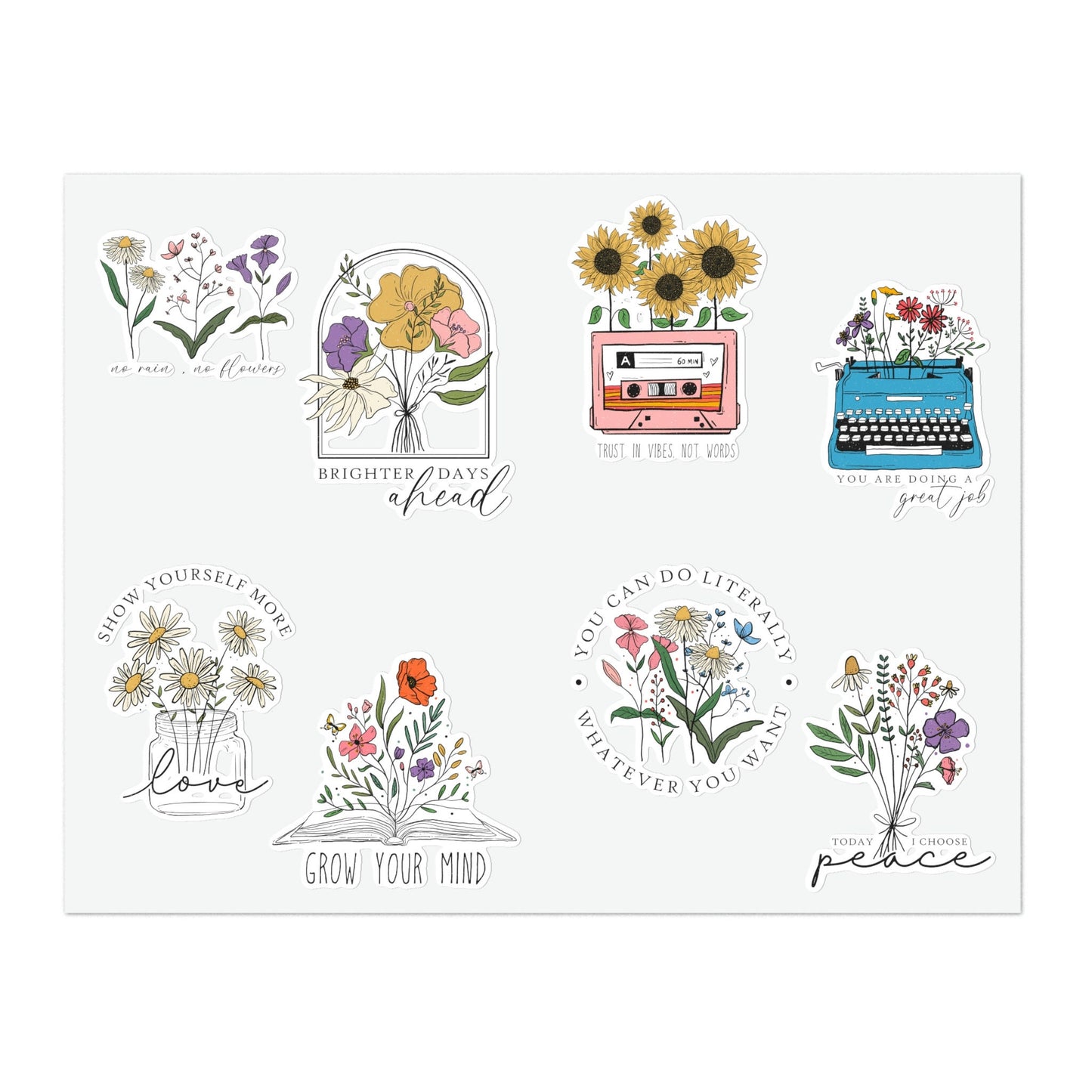 Motivation & Flowers - Sticker Sheets