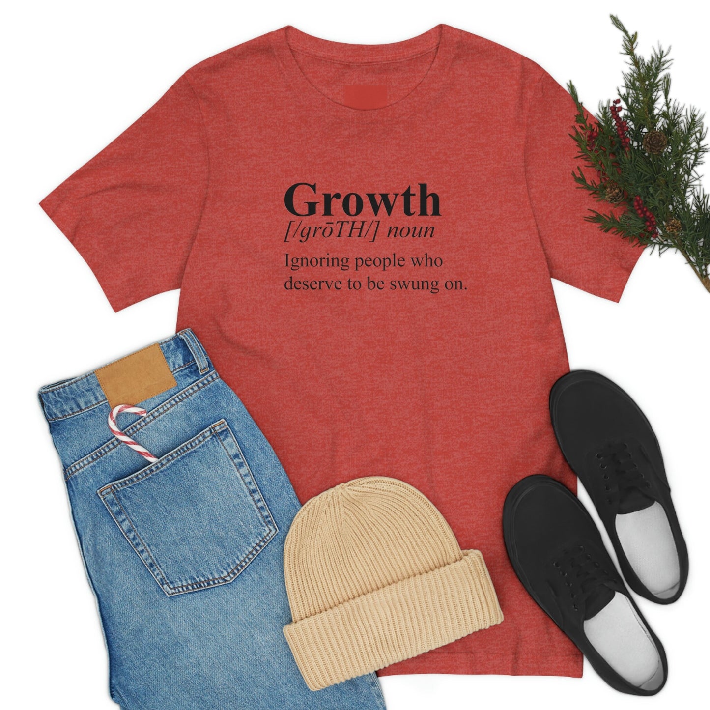 Growth | Definition | Black Text| Sarcastic | Unisex | Jersey | Short Sleeve Tee | Extended sizes | Choice of color | Free Shipping