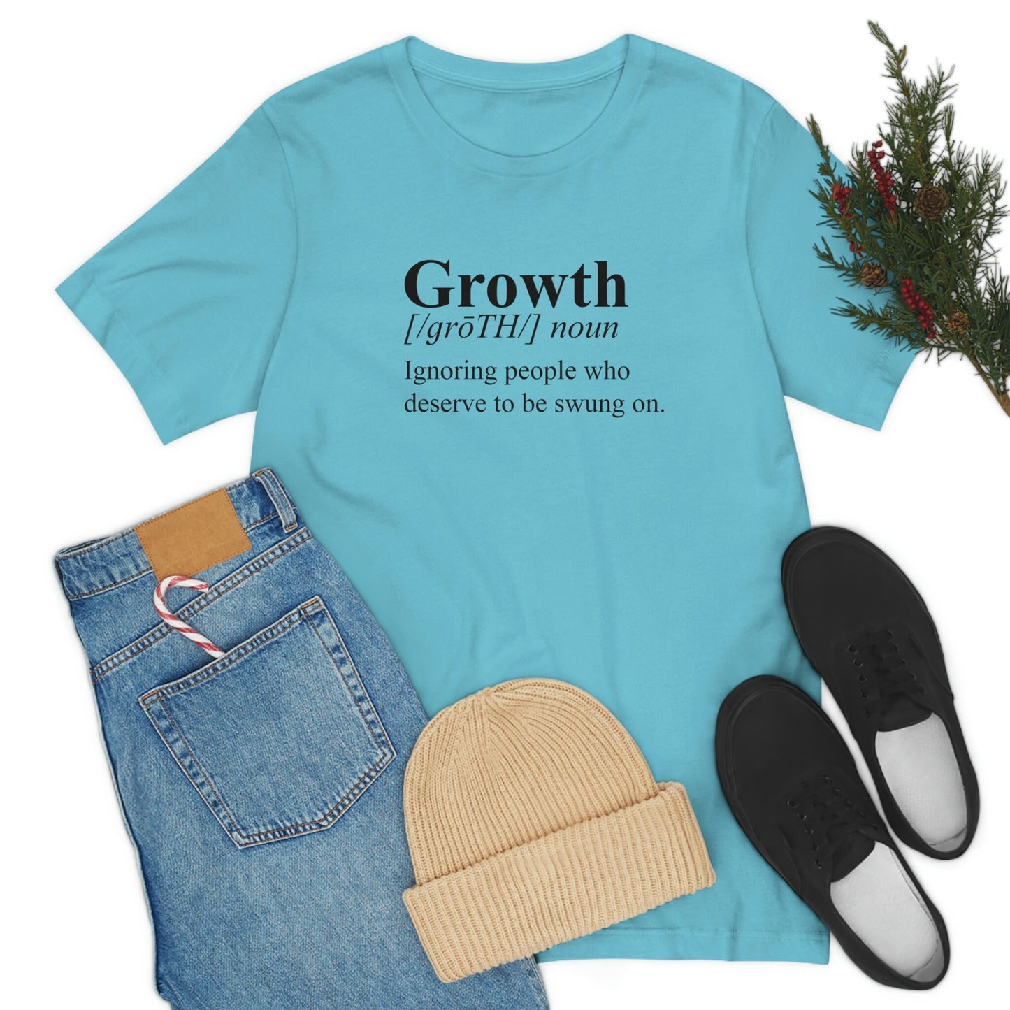 Growth | Definition | Black Text| Sarcastic | Unisex | Jersey | Short Sleeve Tee | Extended sizes | Choice of color | Free Shipping