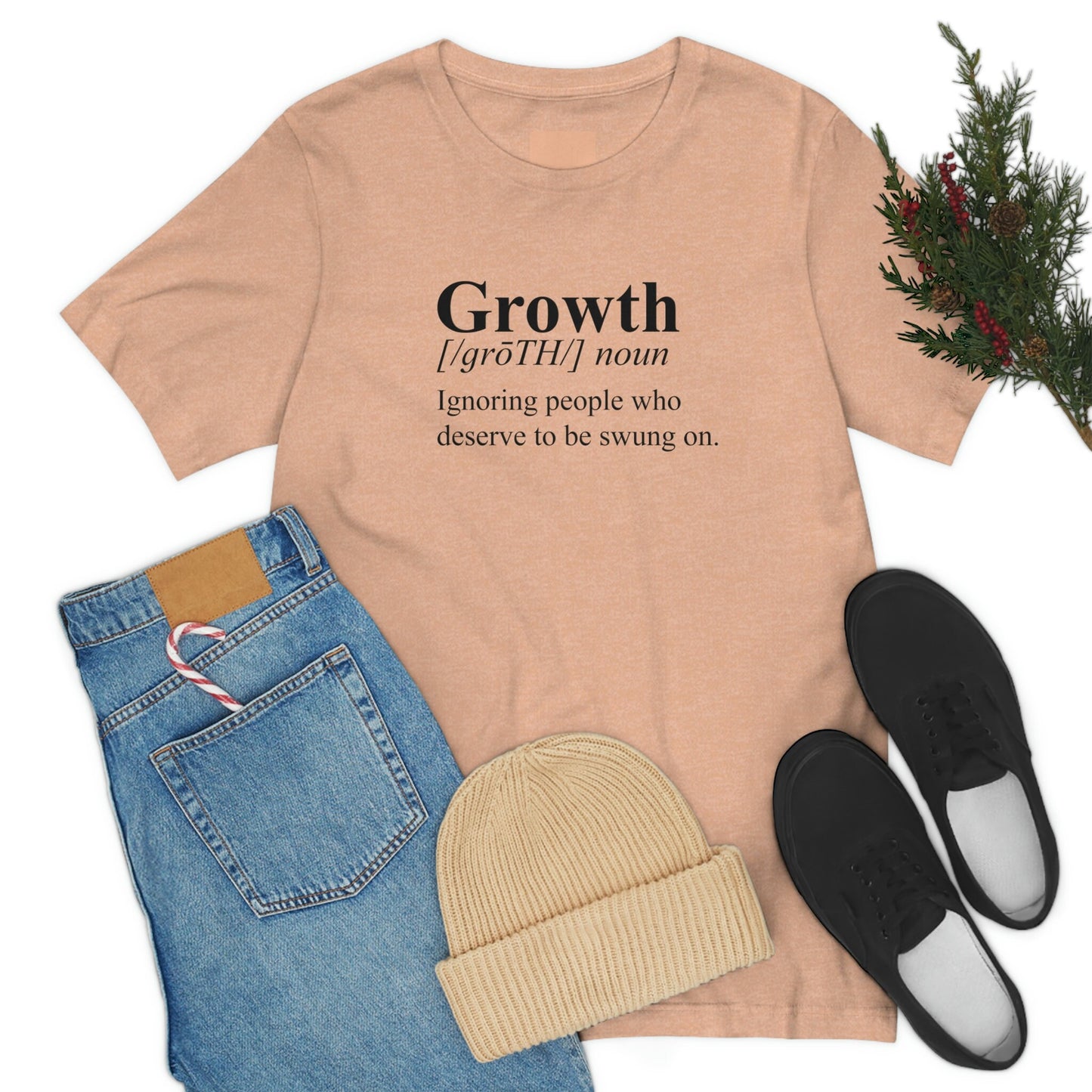 Growth | Definition | Black Text| Sarcastic | Unisex | Jersey | Short Sleeve Tee | Extended sizes | Choice of color | Free Shipping