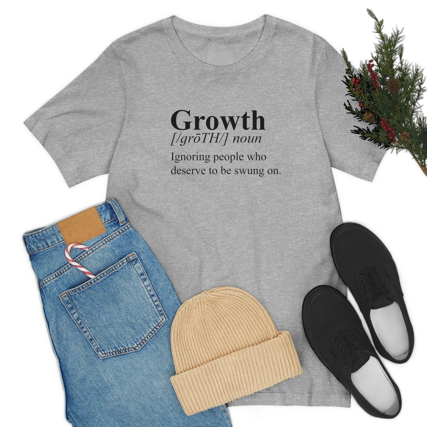 Growth | Definition | Black Text| Sarcastic | Unisex | Jersey | Short Sleeve Tee | Extended sizes | Choice of color | Free Shipping