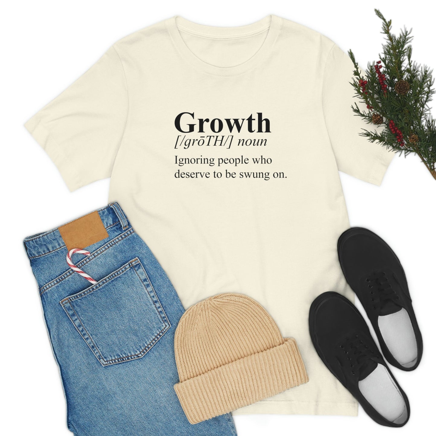 Growth | Definition | Black Text| Sarcastic | Unisex | Jersey | Short Sleeve Tee | Extended sizes | Choice of color | Free Shipping