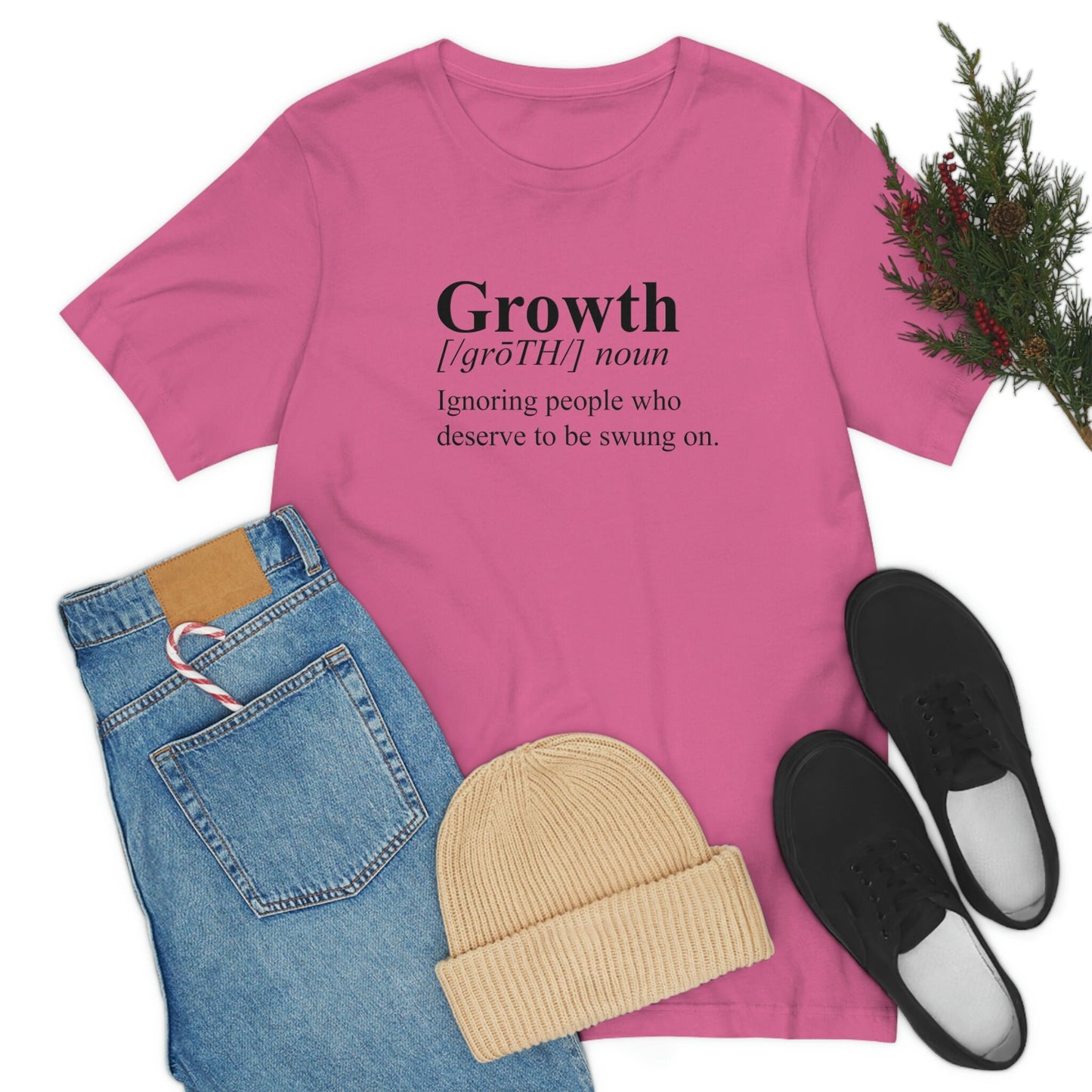 Growth | Definition | Black Text| Sarcastic | Unisex | Jersey | Short Sleeve Tee | Extended sizes | Choice of color | Free Shipping