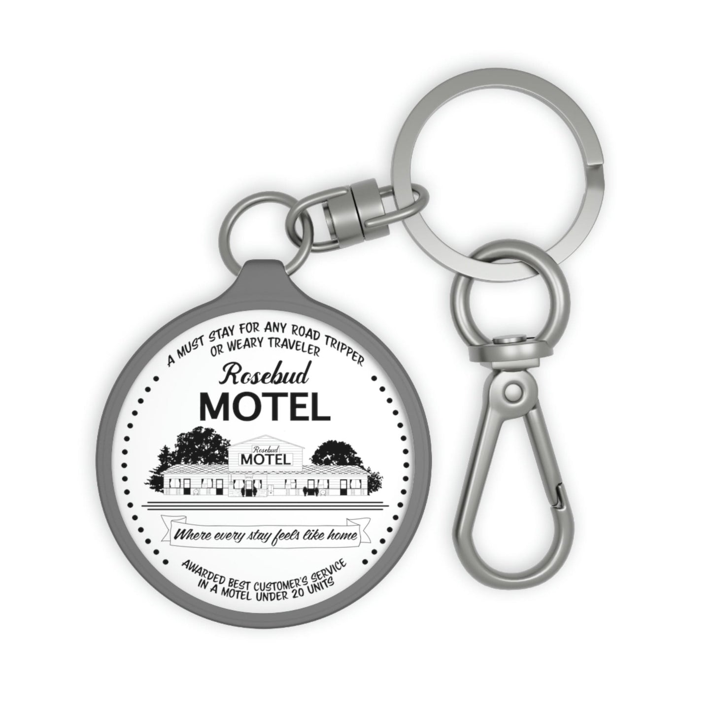 Rosebud Motel Keychain, Cute Schitts Creek Round Keyring