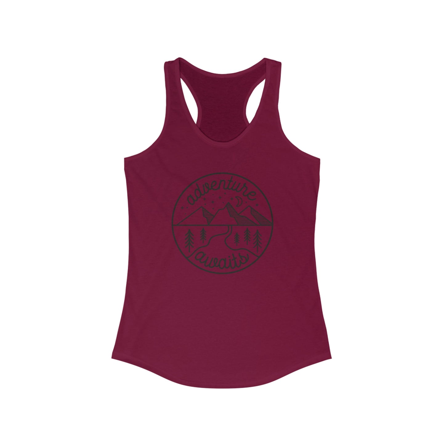 Adventure Awaits Racerback Tank, Nature Lover, Adventure Tank, Camping Tank, Hiking Top, active racerback tank