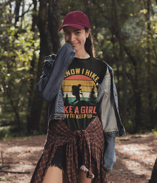 Hike Like a Girl T-Shirt, Adventure Shirt , Camping Shirts, Mountain Tee, Hiker Shirts, Nature Lover Shirt, Camping Gift, gift for her