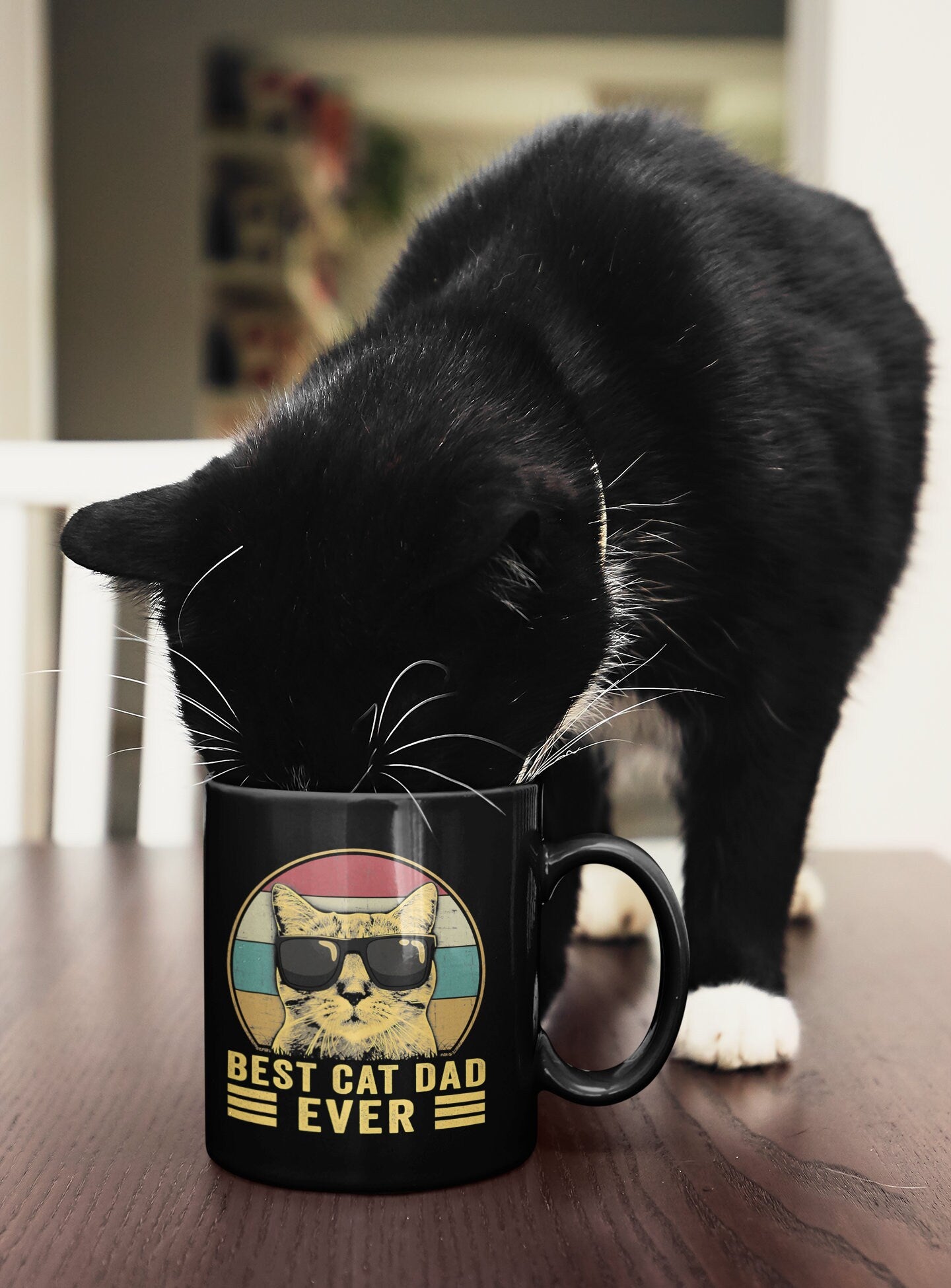 Funny Best Cat Dad 11 ounce mug, Father's Day gift, celebrate dad, Cat lover Mug, animal lover mug