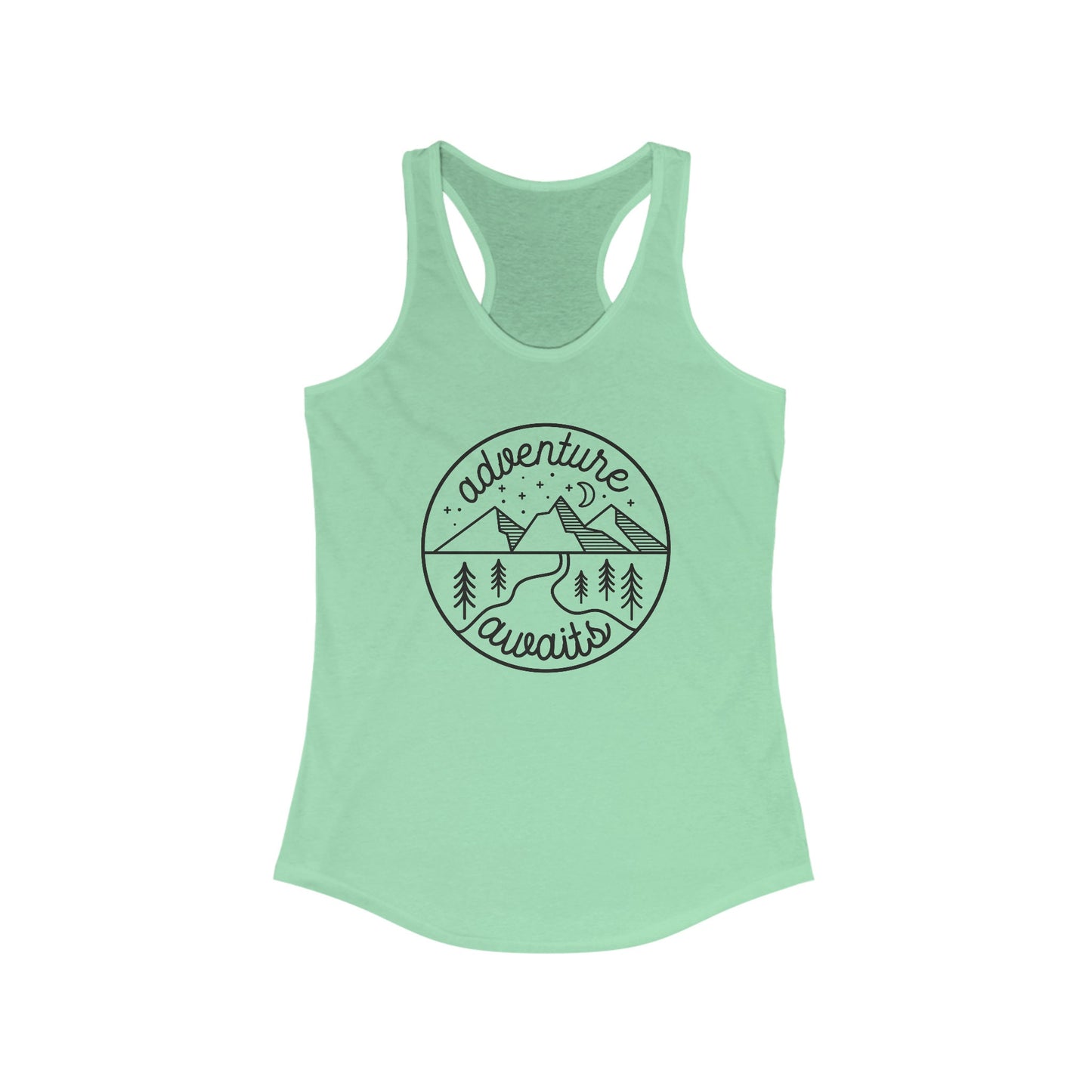 Adventure Awaits Racerback Tank, Nature Lover, Adventure Tank, Camping Tank, Hiking Top, active racerback tank